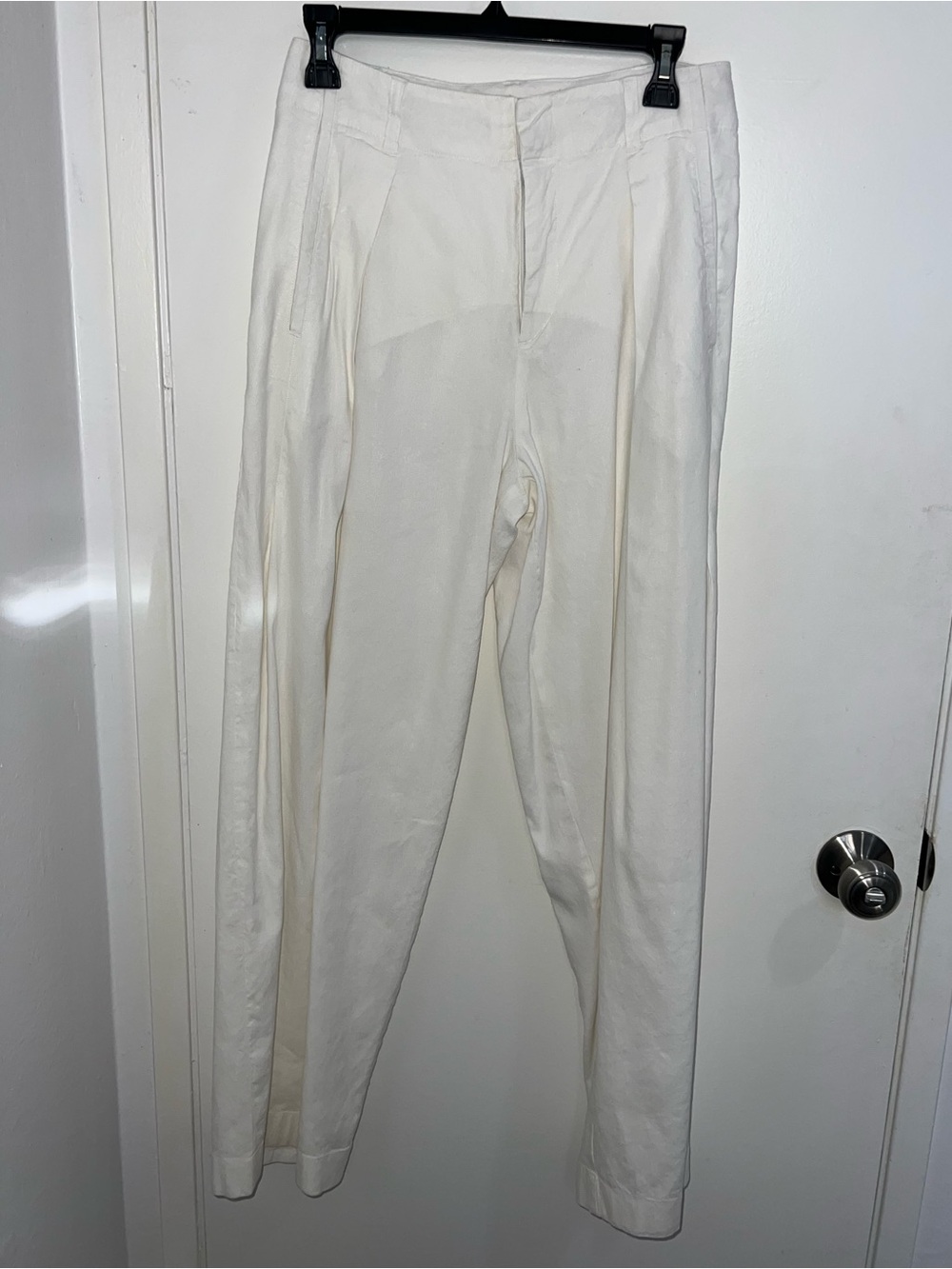 rag & bone White Pleated Slim Chinos